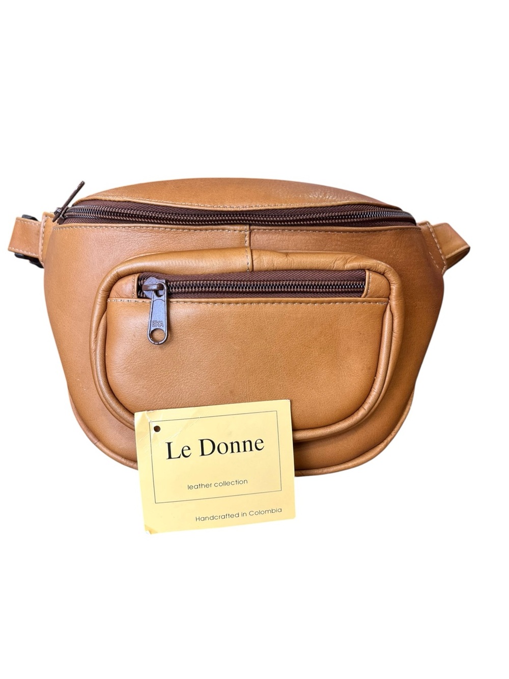 Le Donne Leather Tan Waist Bag Fanny Pack Belt Bag Vintage Style AC18TAN
